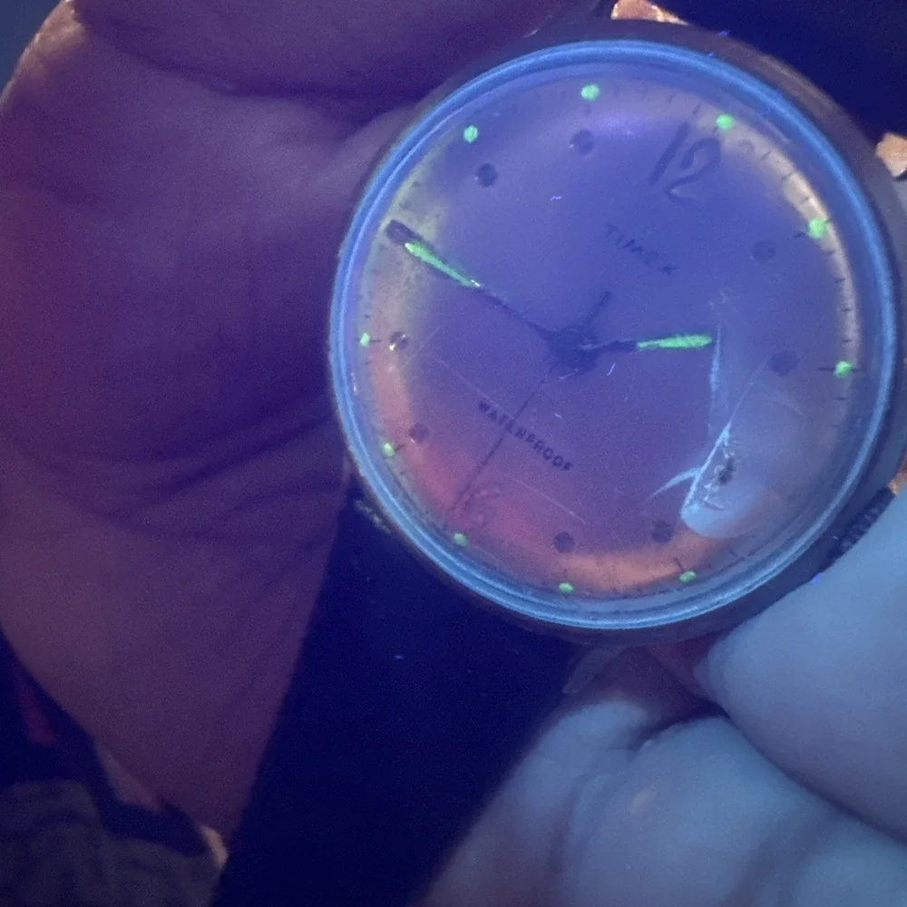 Working VTG 1967 Timex Marlin Dot-Dash Manual Wind Rare Watch 33mm -Bad Crystal
